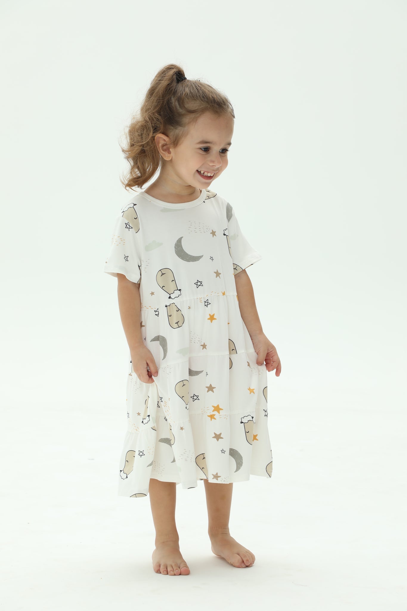 Special Edition - Tiered Dress Goodnight Baa Baa White