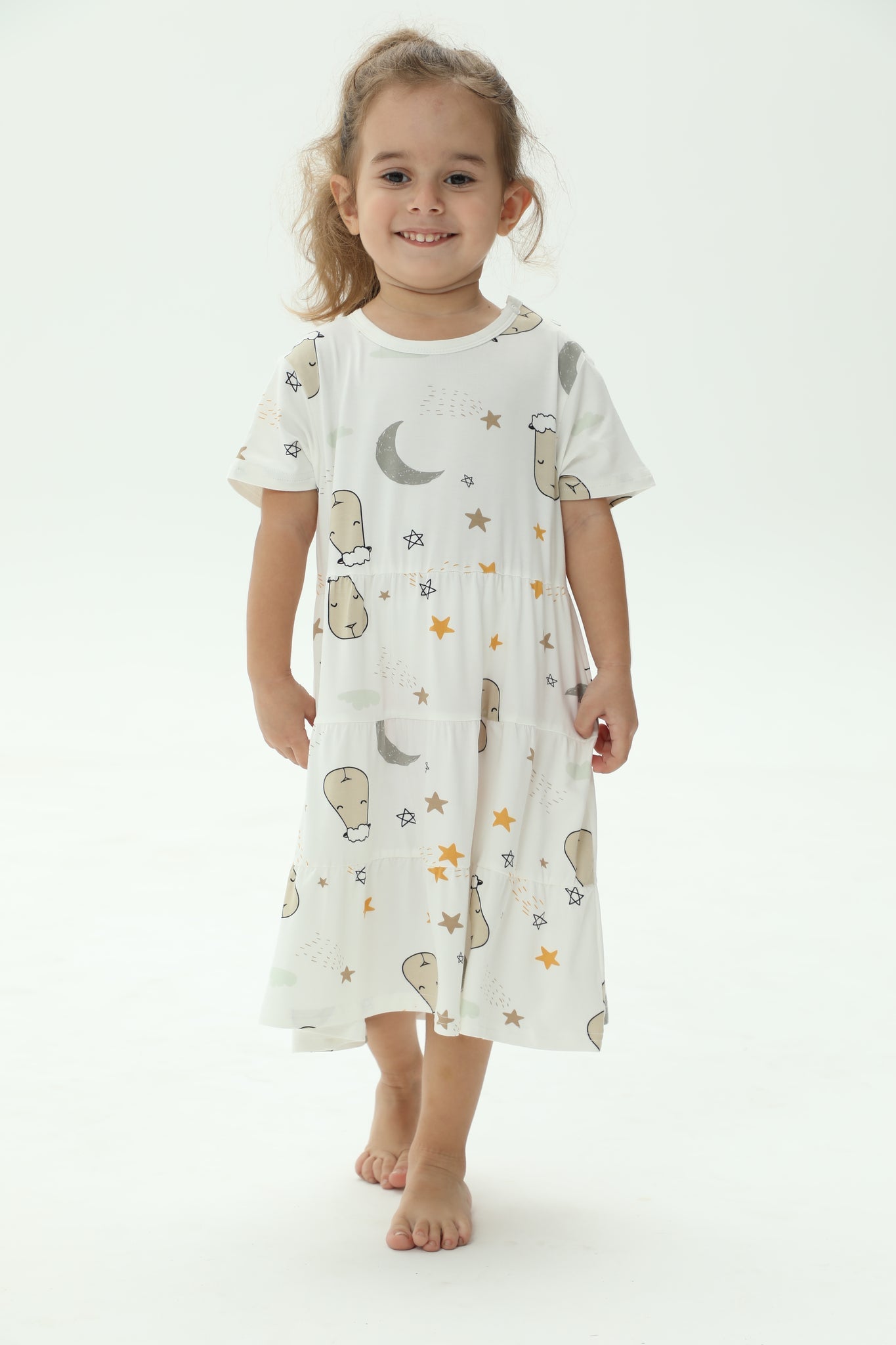Special Edition - Tiered Dress Goodnight Baa Baa White