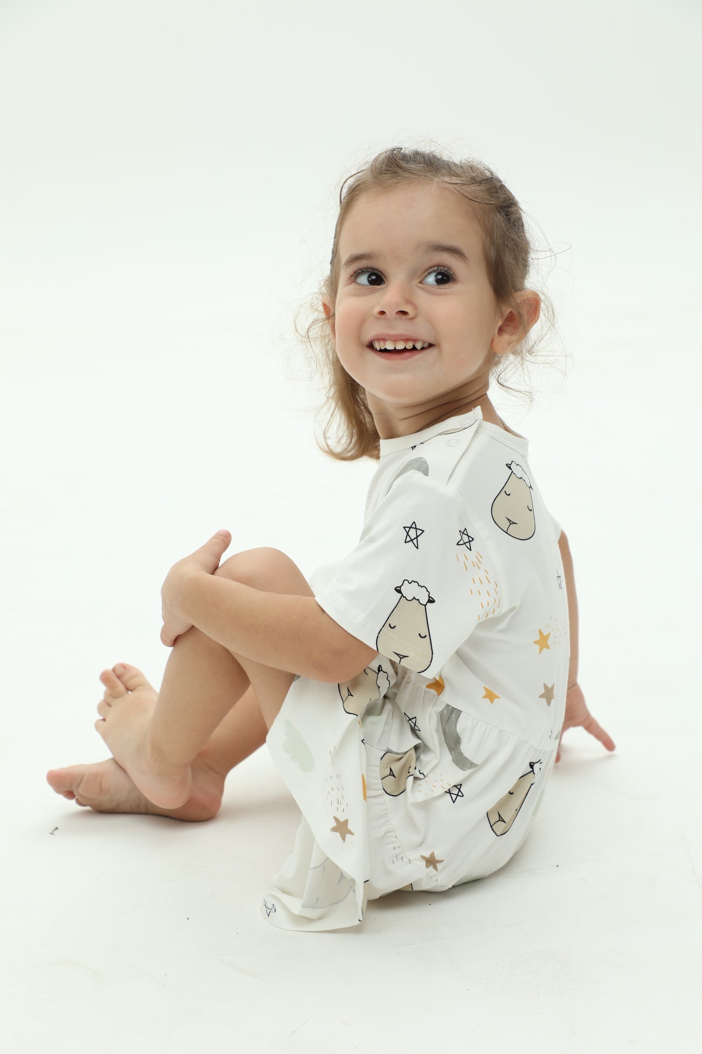 Special Edition - Tiered Dress Goodnight Baa Baa White