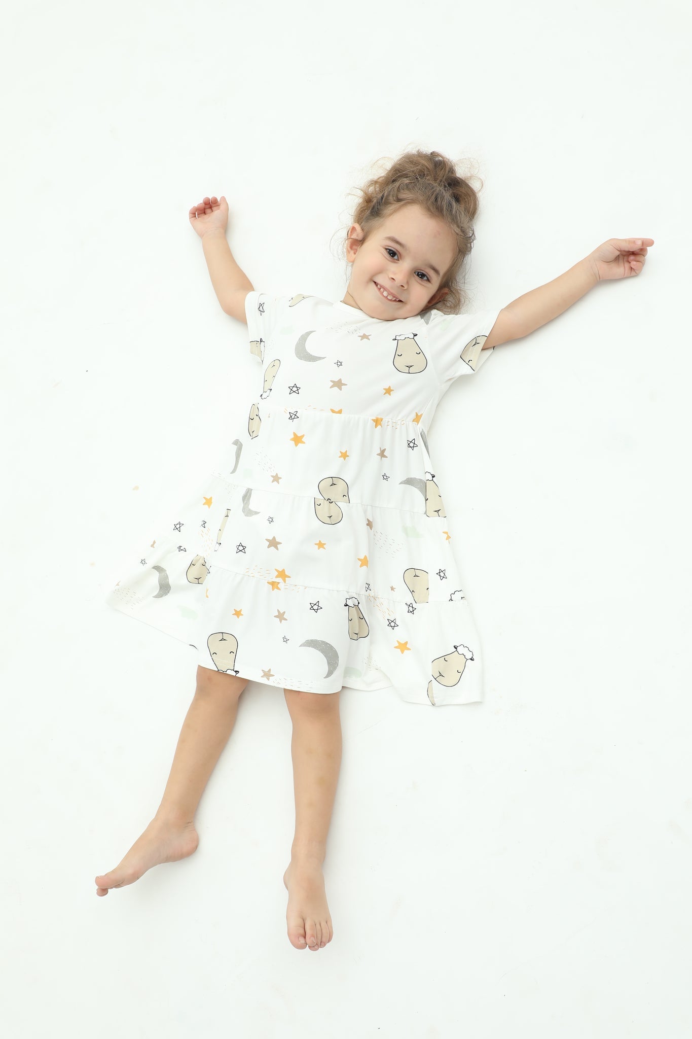 Special Edition - Tiered Dress Goodnight Baa Baa White