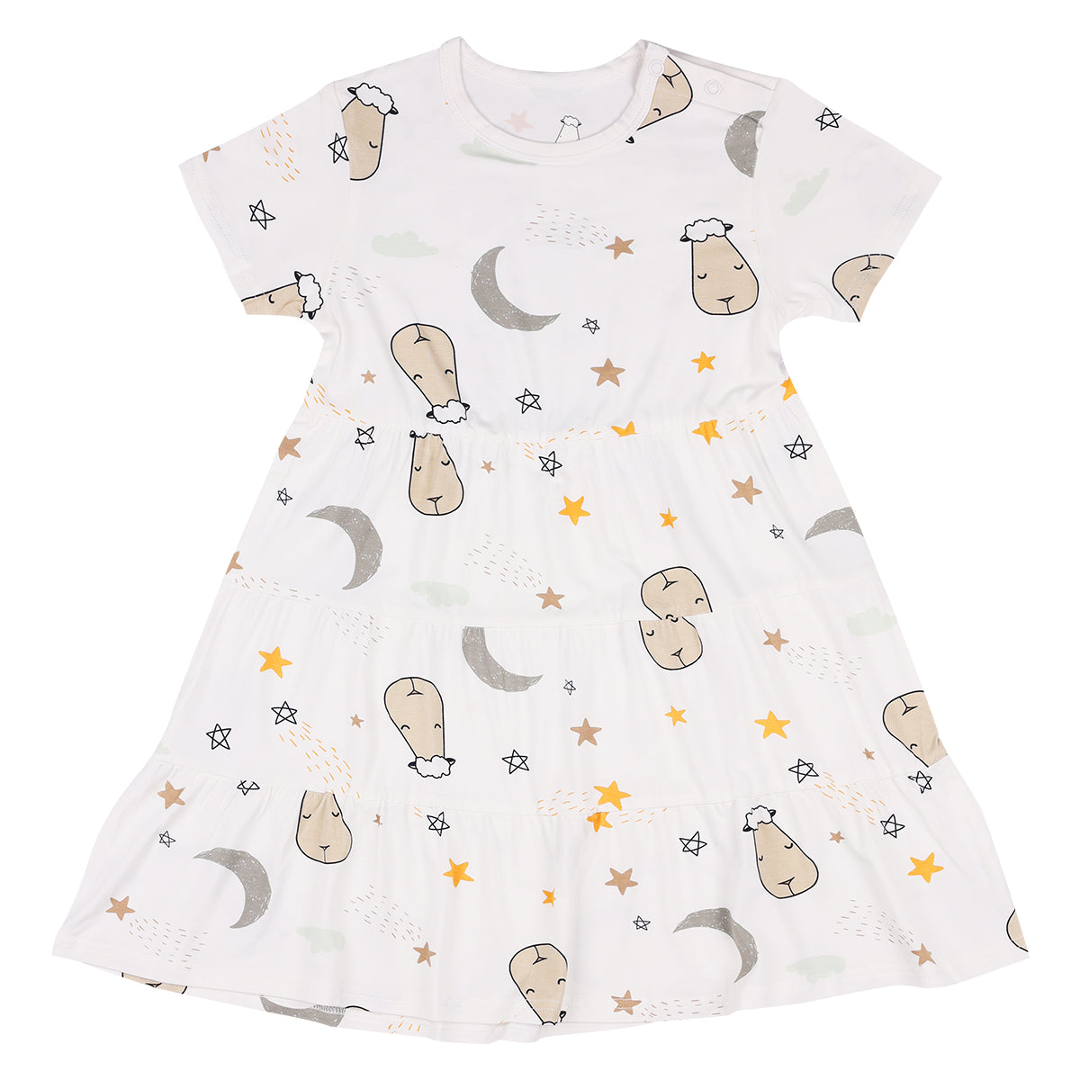 Special Edition - Tiered Dress Goodnight Baa Baa White