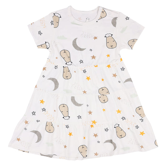 Special Edition - Tiered Dress Goodnight Baa Baa White