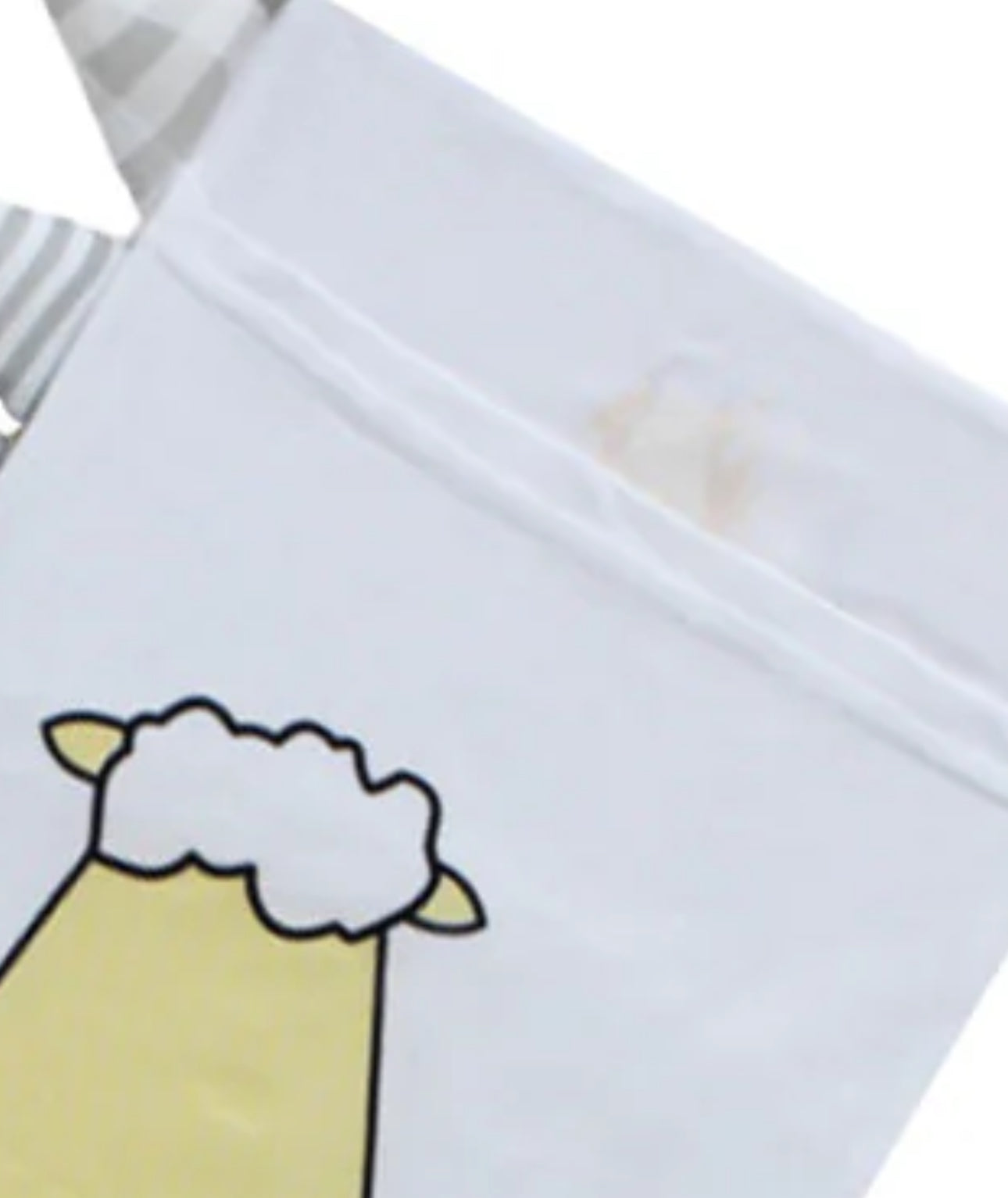 Bed-Time Buddy™ Case Front & Back Sheepz White with Stripe, Polka Dot & Checkers tag Grey - Small