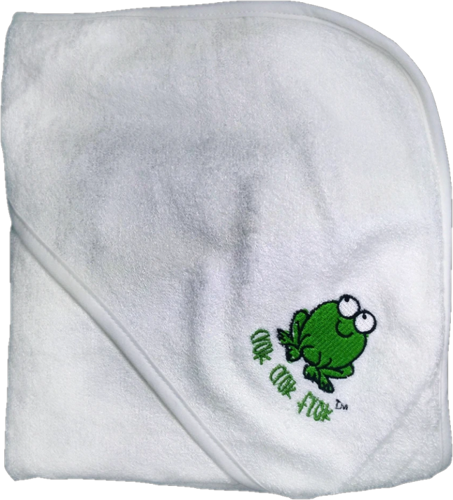 CrokCrokFrok Bamboo Hooded Towel for Baby & Toddler - White