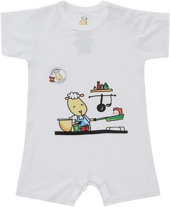 Romper Short Sleeve Chef White