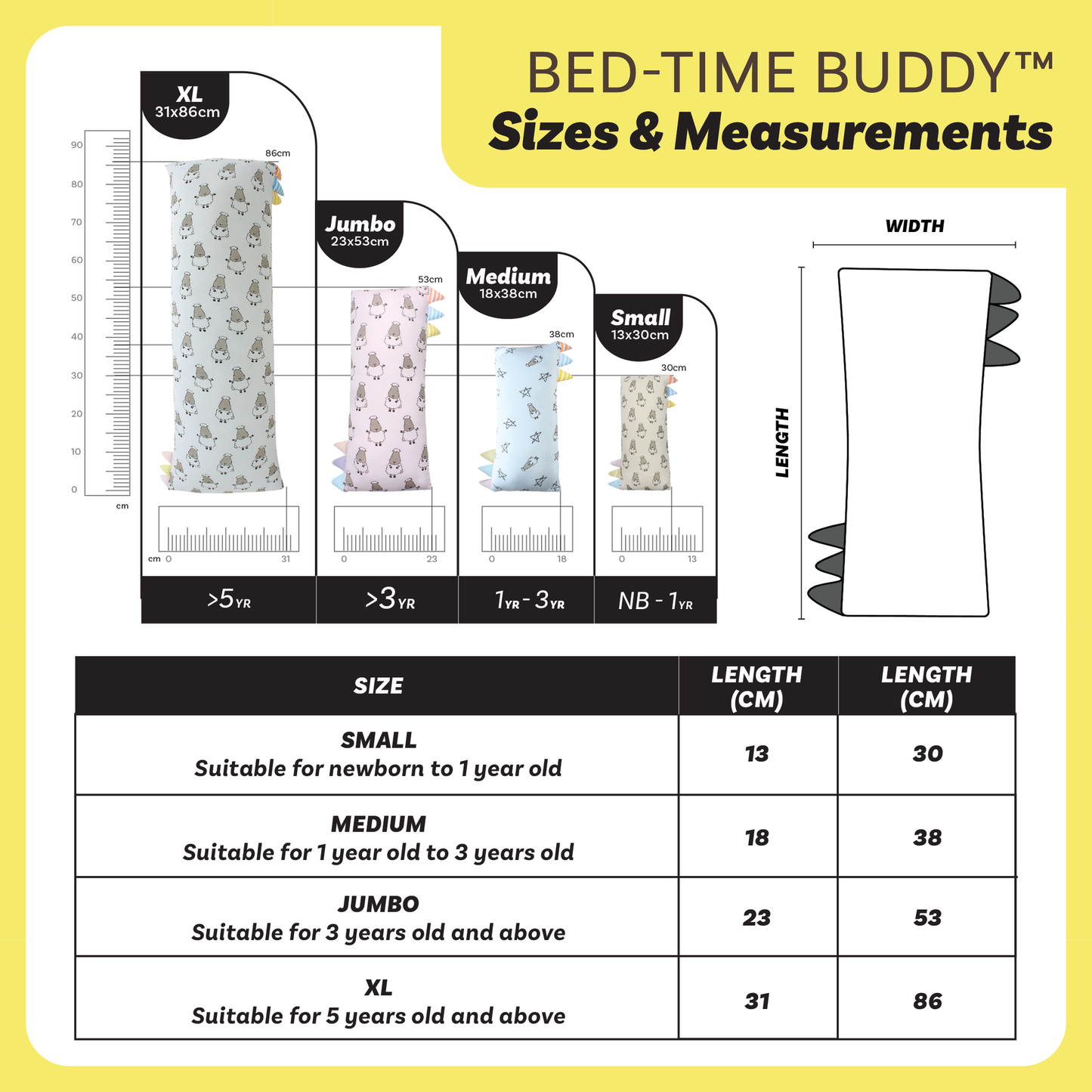 Bed-Time Buddy™ Small Star & Sheepz White with Color & Stripe tag - Medium