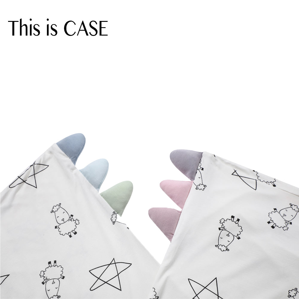 Bed-Time Buddy Case Cute Big Star & Sheepz White with Color tag - XL