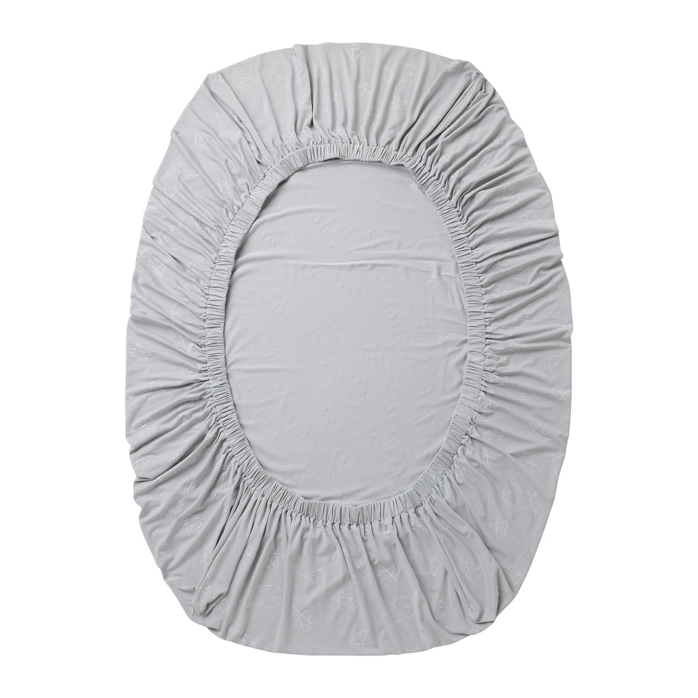 Mattress Sheet Cute Big Star & Head Grey