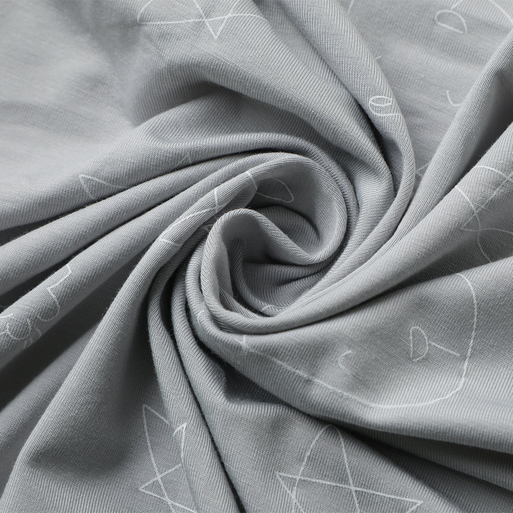 Mattress Sheet Cute Big Star & Head Grey