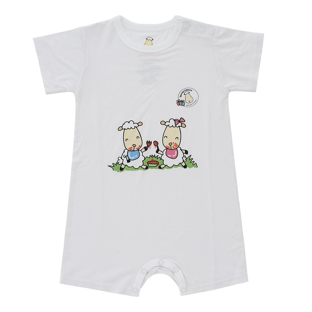 Romper Short Sleeve Party Time White