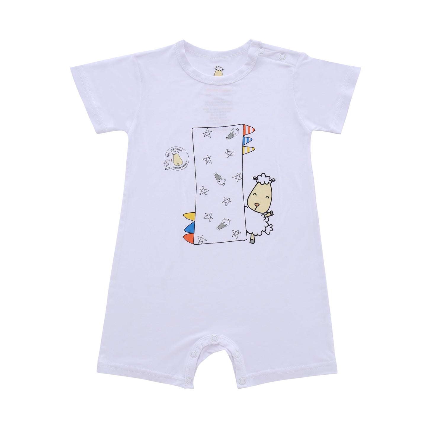 Romper Short Sleeve My Buddy White