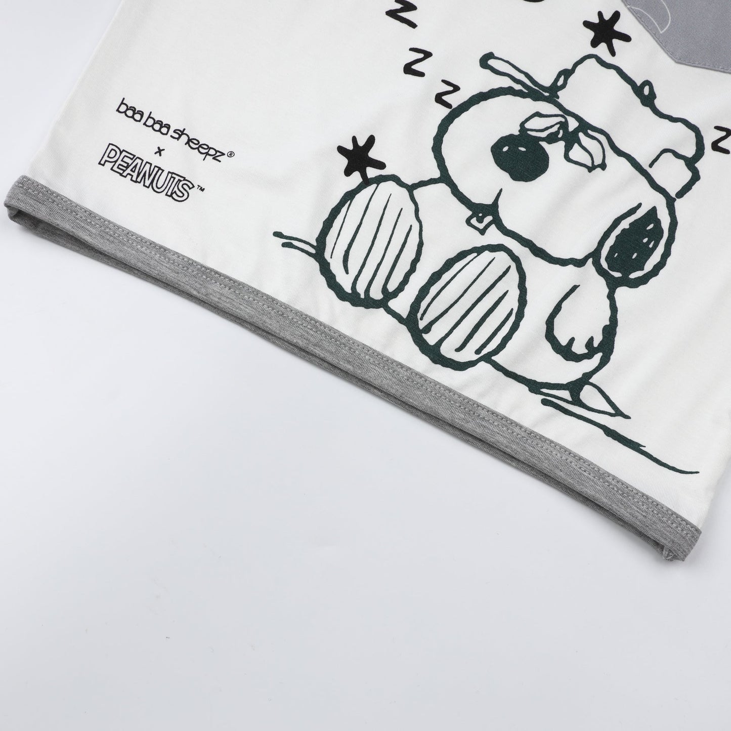 Special Edition - Snoopy Short Sleeve Shirt S27 White + Shorts S27 Grey
