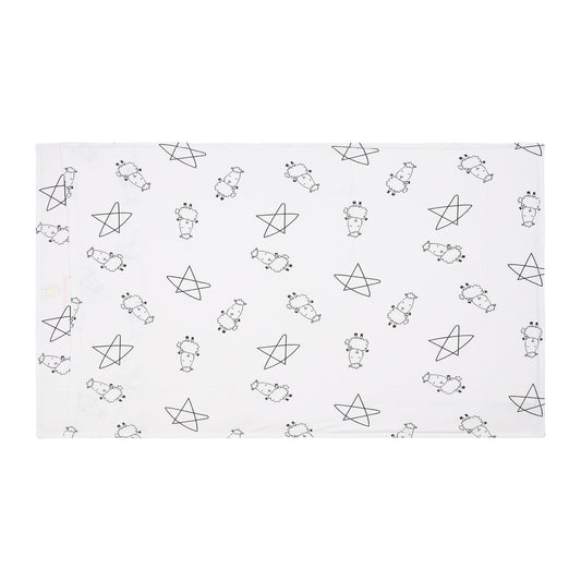 Head Pillow Cute Big Star & Sheepz White - Kids (30 x 47 cm) CASE ONLY