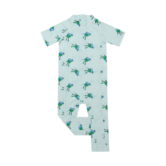 Boys Swimsuit Zip 003 Blue