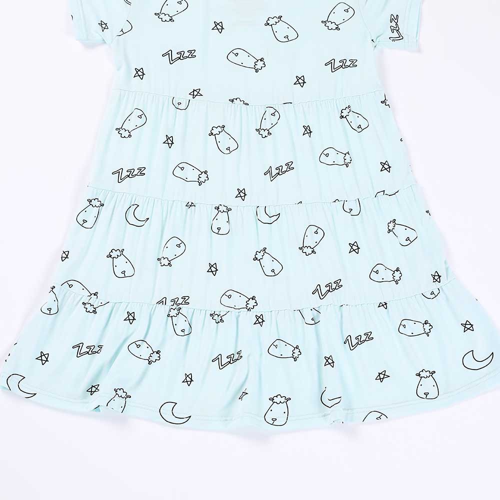 Tiered Dress Sweet Dreams Baa Baa Blue