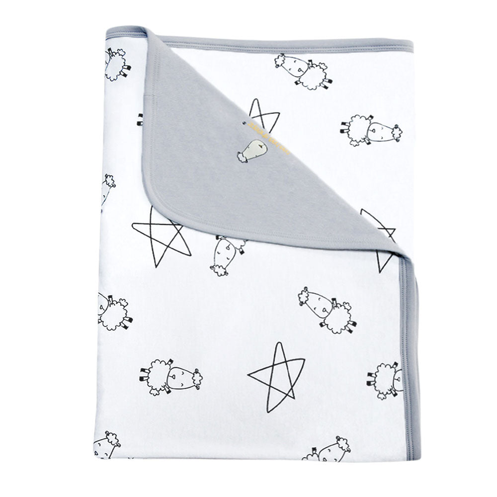 Double Layer Blanket Cute Big Star & Sheepz White - 36M