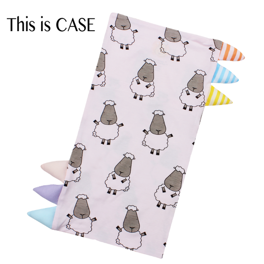 Bed-Time Buddy™ Case Big Sheepz Pink with Color & Stripe tag - Small