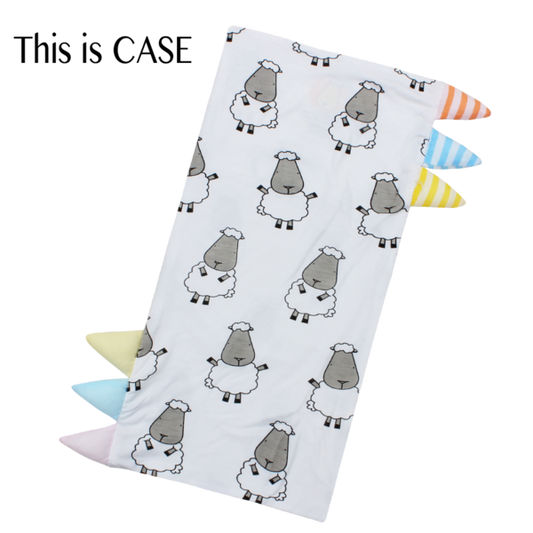Bed-Time Buddy™ Case Big Sheepz White with Color & Stripe tag - Jumbo