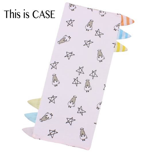 Bed-Time Buddy™ Case Small Star & Sheepz Pink with Color & Stripe tag - Medium