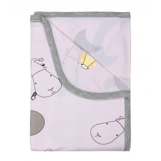 Single layer Blanket Big Moon & Sheepz Pink - 36M