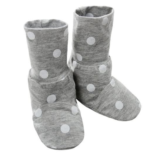 Booties Grey Polka Dot