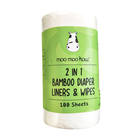2 in 1 Bamboo Diaper Liners & Wipes