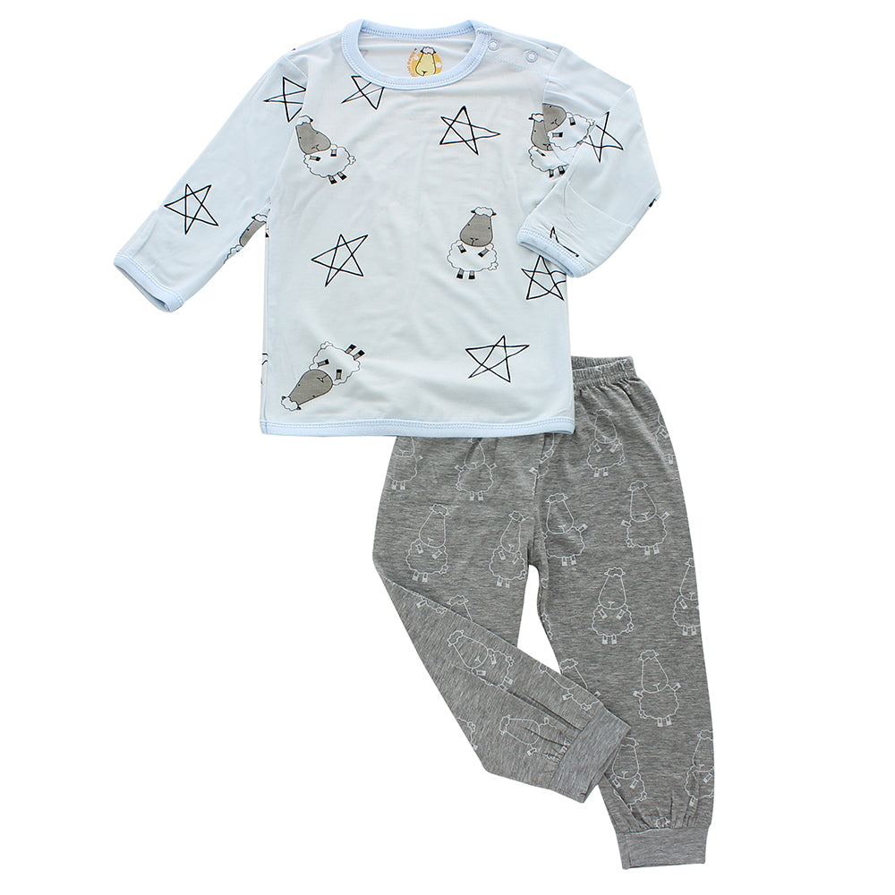 Pyjamas Set White Big Face + Orange Checkers – Baabaasheepz.My